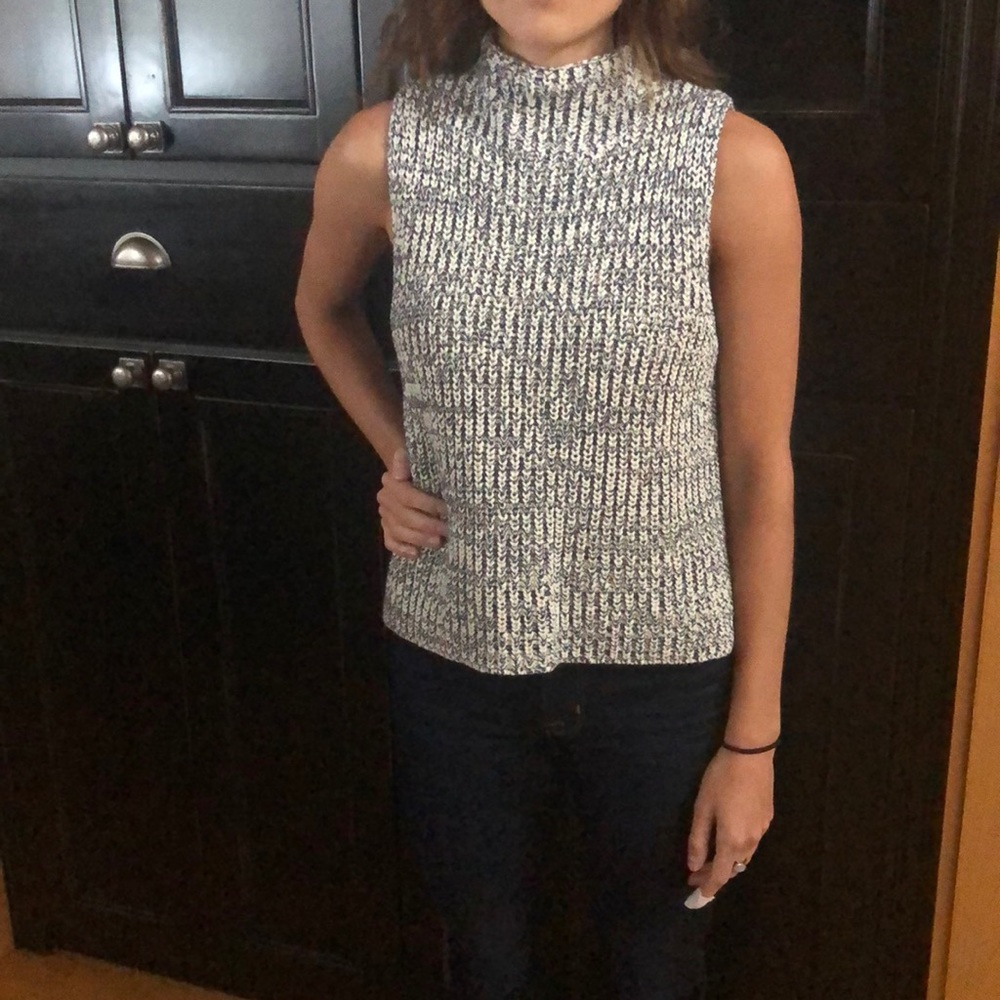 Madewell cotton sleeveless mock turtleneck